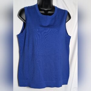 NWT‎ Pendleton Royal Blue Silk Knit Crewneck Tank Top | Size Large